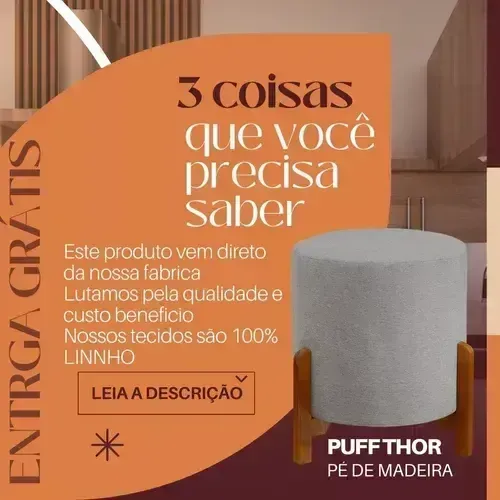 Puffs Decorativos, Baú, Redondo, Quadrado, Sala, Quarto e Sob Medida