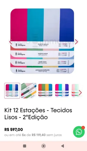 Kit de tecido 12 estações + cartela de mechas coloridas 4 estações .