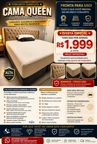 Cama Queen Anjos Colchões