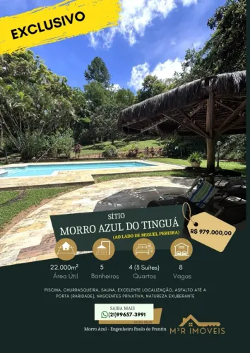 LINDO SÍTIO EM MORRO AZUL AO LADO DE MIGUEL PEREIRA 22.000M²
