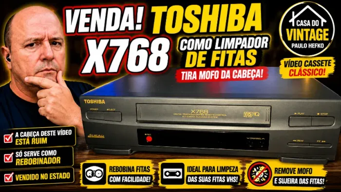 VÍDEO CASSETE TOSHIBA X768 COMO TIRA MOFO LIMPADOR - CABEÇA RUIM