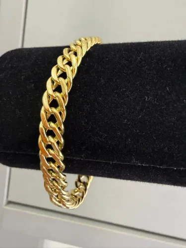 Pulseira Groumet de ouro 13.40g 18k procedência garantia eterna