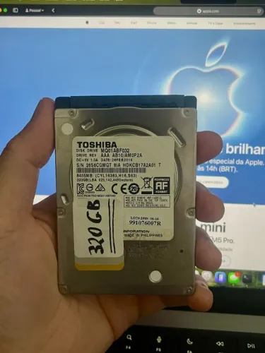HD Notebook 320GB Toshiba SATA - Perfeito Estado