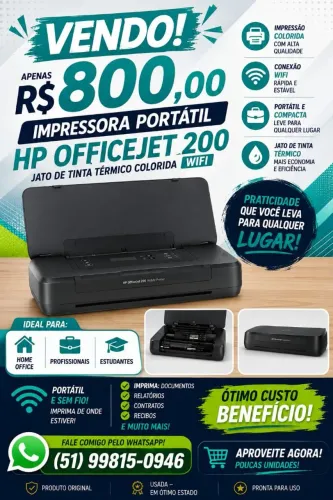 ? IMPRESSORA PORTÁTIL HP OFFICEJET 200 WIFI ?