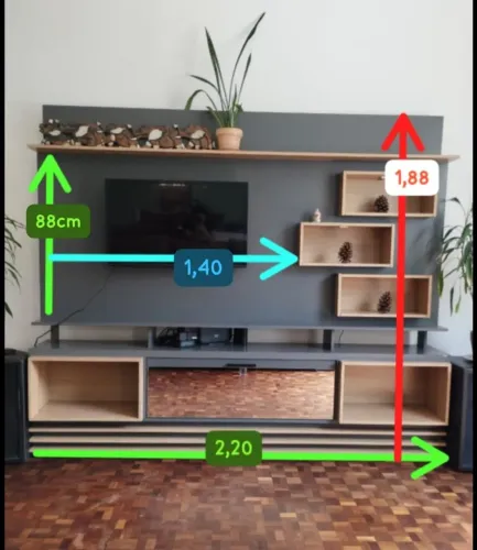 Painel Tv com estante SEM furar parede