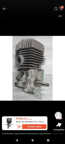 Vendo motor de Mobilete 75cc sem uso