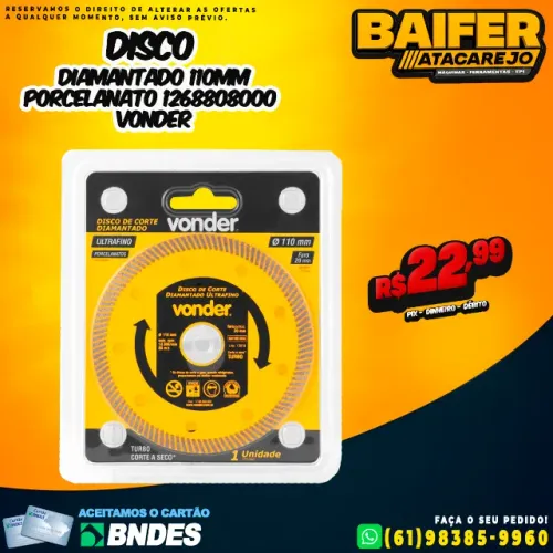 Disco Diamantado 110mm Porcelanato 1268808000 Vonder