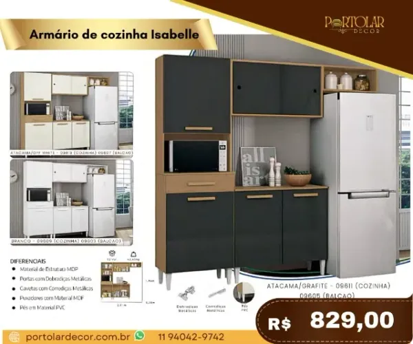 Armário de cozinha Isabelle, a pronta entrega