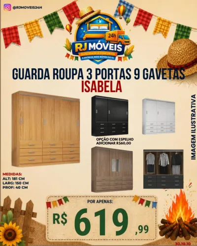 Guarda roupa novo direto da fábrica
