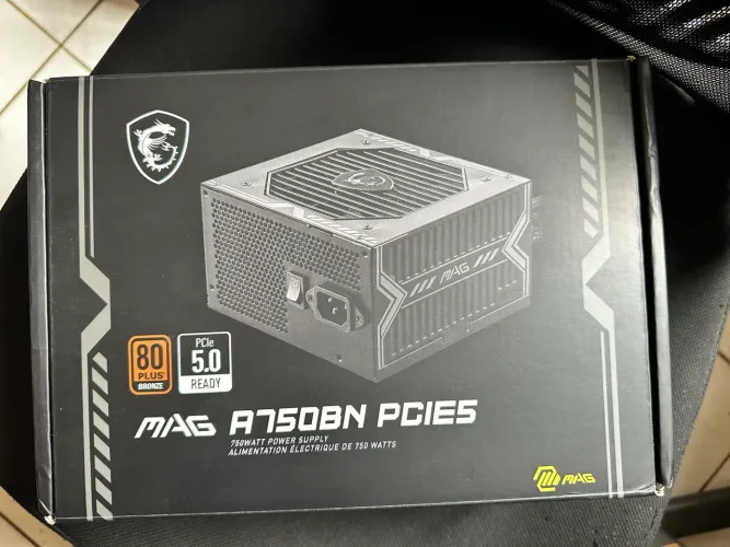 Fonte 750W MSI MAG A750BN 80 Plus Bronze PFC Ativo