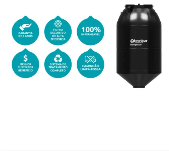 Biodigestor Primeira linha Tecnpar 1500 litros Zero