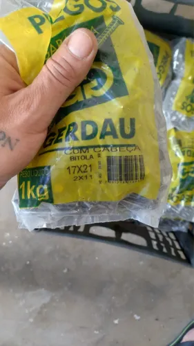 Lote de 9 Pacotes de 1kg Prego com Cabeça Bitola 17x21 - 2x11 GERDAU