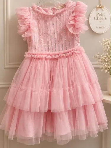 Vestido petit Cherie novo 4 anos