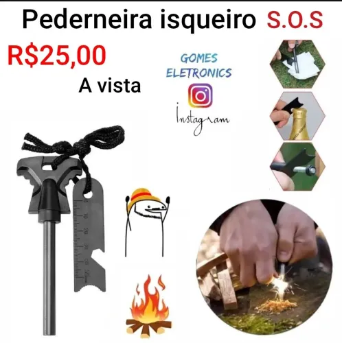 Pederneira para fazer fogo isqueiro acampamento excursões etc (Loja Física)