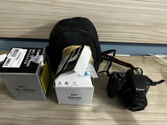 Kit completo Cânon T5i com lente 18mm + Lente 50mm + Tripé ( pronto para usa)