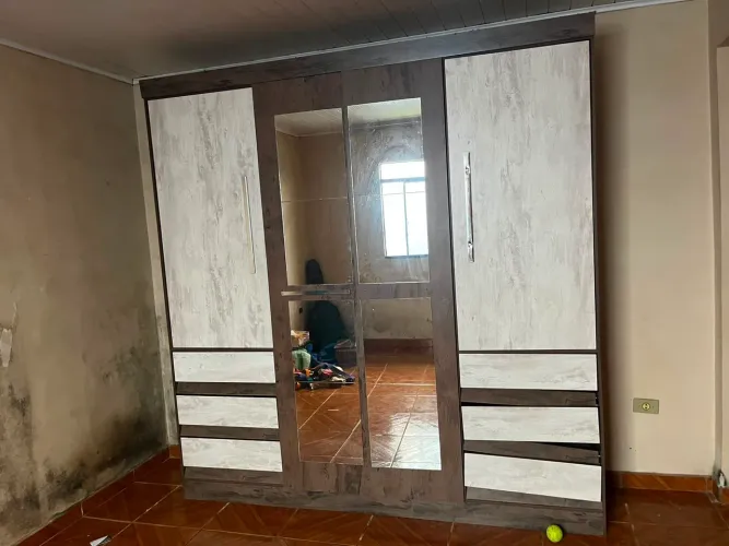 Guarda roupas casal 4 portas espelhado 6 gavetas
