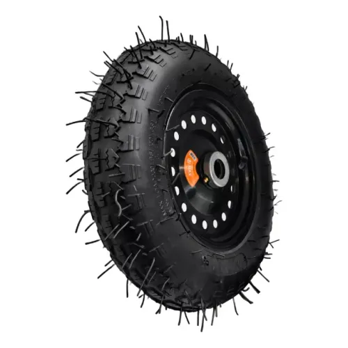 Roda Pneumática Para Carrinho 350-8 Com Rolamento gaiola (rolete) eixo de 1" - AJAX