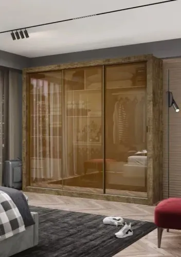 GUARDA-ROUPA ESPANHA REFLETA 3 PORTAS 4 GAVETAS Dividimos Em Até 10x Sem Juros