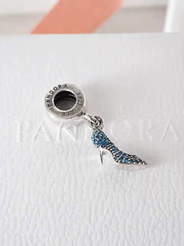 Charm Pandora Disney Sapatinho Cristal Cinderela Original Prata 925 Com Zircônias | Berloq