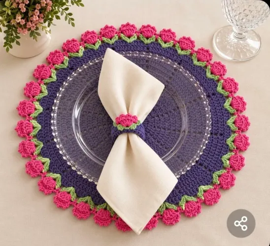 Sousplat de croche Tulipa - Unidade