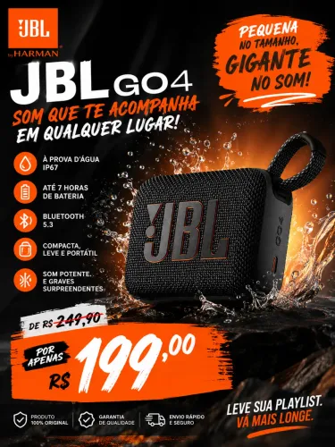JBL GO 4 Original - Caixa Lacrada