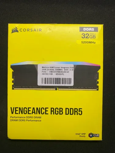 Memória RAM Corsair Vengeance RGB, 32GB (2x16GB), 5200MHz, DDR5, CL40 CMH32GX5M2B5200C40