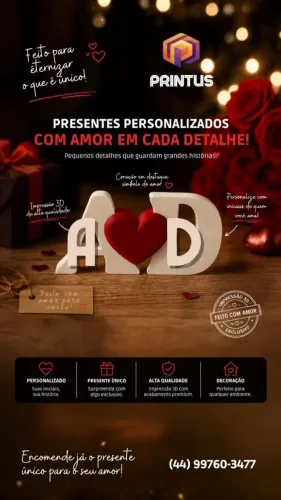 Produtos personalizados em 3D