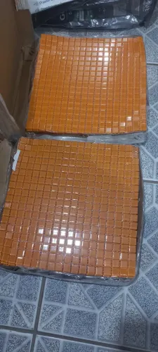 Pastilha de Vidro Colomix Telada Laranja - R$ 9 a Unidade ou Lote Completo