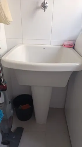 Tanque 31L Branco Esmaltado Louça Brilhante Celite