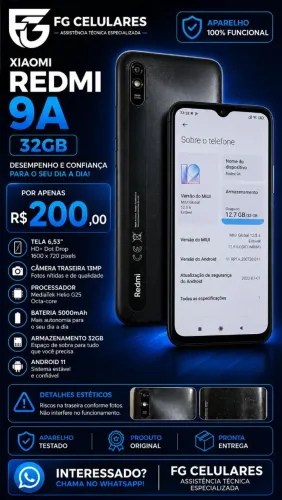 XIAOMI REDMI 9A 32GB À VENDA!