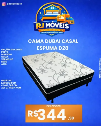 Cama Dubai casal espuma D28