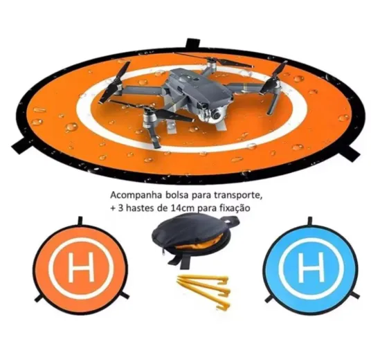 Heliponto para pouso de drone com fixador no solo