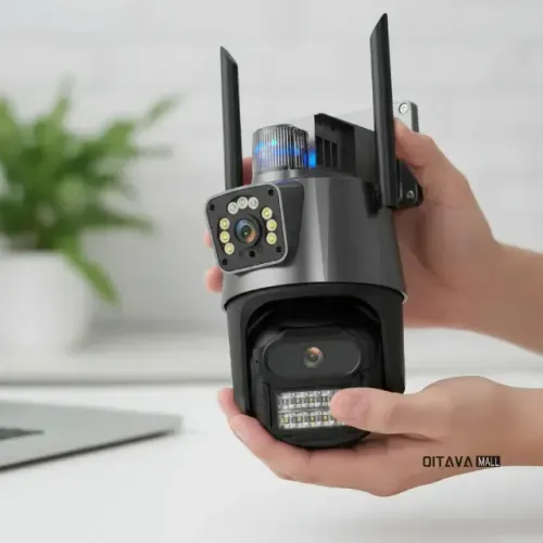 Câmera Segurança 4k, Led Lente Dupla, Sirene Policial, Externa Cor Cinza (PRODUTO NOVO) WH