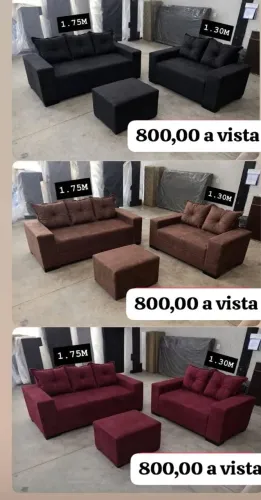 Sofá direto da fábrica puff brinde 