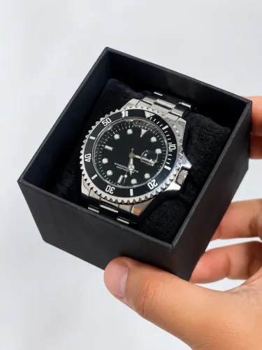 Relógio Masculino GMT, Azul e Pulseira em Aço Inoxidável