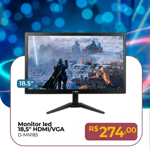 Monitor LED 18,5 Polegadas para PC com HDMI e VGA - Frete Grátis