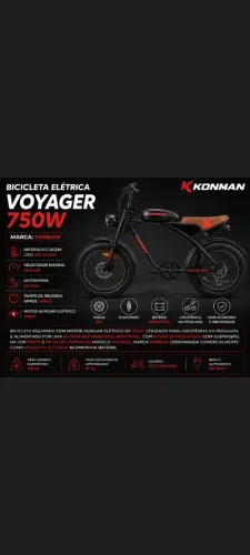 Bicicleta elétrica voyager 750 w