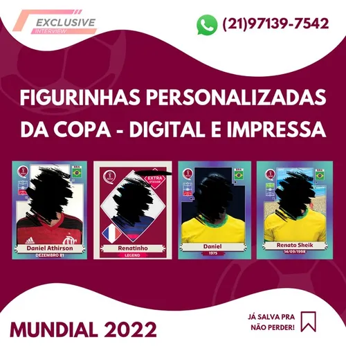 Figurinhas personalizadas da Copa 