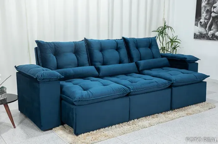 Sofá Retrátil Reclinável CONFORTO E QUALIDADE  2.70m rf3