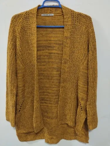 Cardigan tricô - CANTÃO -mostarda - tamanho P