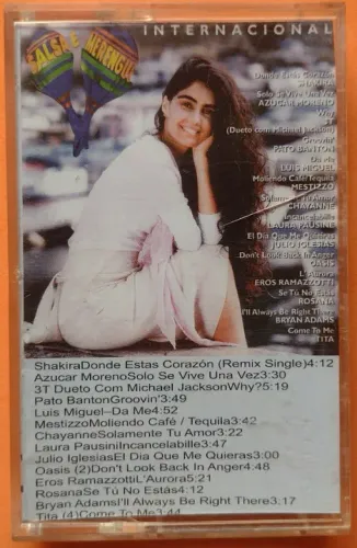 Fita Cassete Salsa e Merengue 1996 Shakira Oasis Bryan Adams 3T Michael Jackson K7