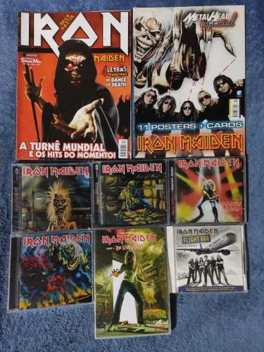 Iron Maiden lote rock Heavy Metal cd dvd poster 