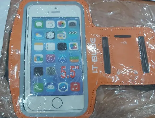 capa suporte de celular para braço le-3709 5,5" iti blue-laranja