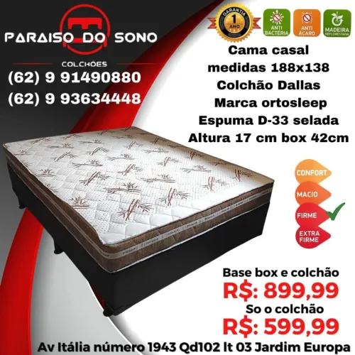 Cama casal semi ortopédica a pronta entrega