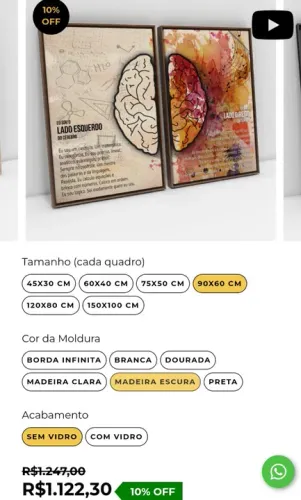 Quadro da marca Bimper com moldura. Super oferta. 