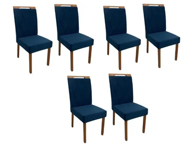 Cadeiras Isa 6 unidades Cinamomo/Azul Até 12x - Frete Grátis