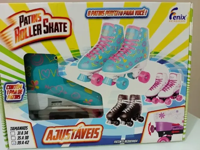 Patins Quatro Rodas Roller Skate Fenix Azul