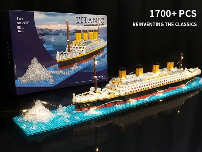 Blocos de Montar Titanic com led 1700 peças