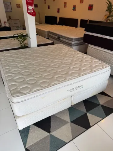 Colchão KING PILLOW TOP + BASE BOX - Entrego!