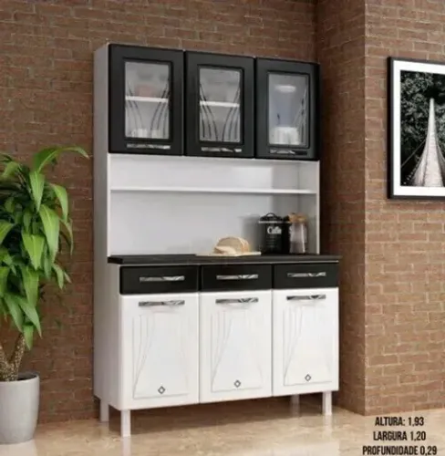 Black Friday Armário no aço e porta com vidro 